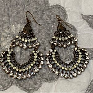 Beautiful bling dangle hook earrings